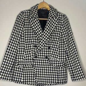 Talbot elegant tweed houndstooth pattern black and white 8P
